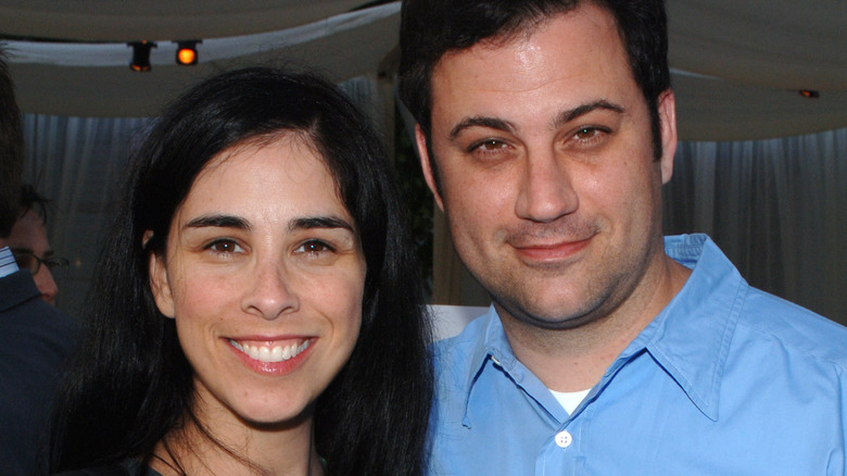 Sarah Silverman and Jimmy Kimmel smiling