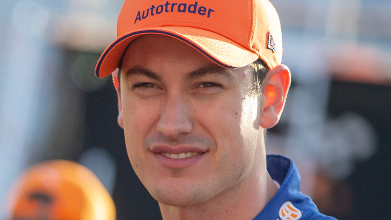 Joey Logano on the race track