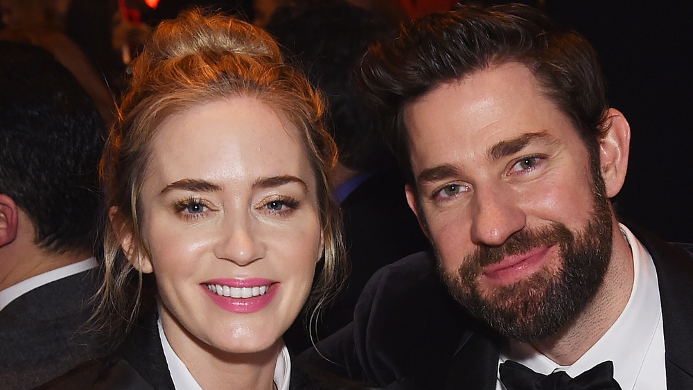 Emily Blunt and John Krasinski attend an event