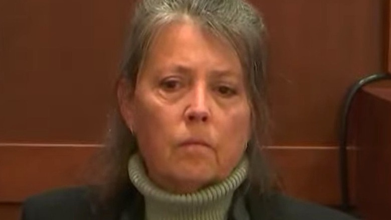 Christi Dembrowski looking serious on the stand