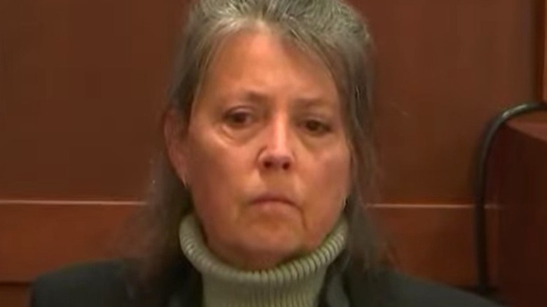Christi Dembrowski looking serious on the stand
