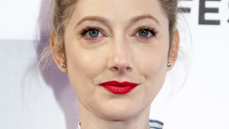Judy Greer wearing red lips