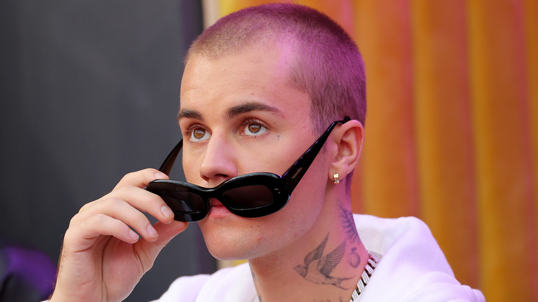 Justin Bieber wearing glasses