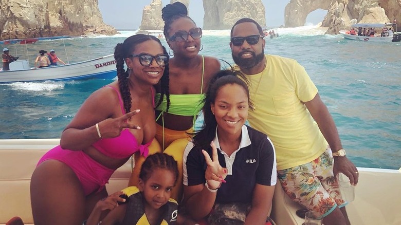 Kandi Burruss with her family on a boat