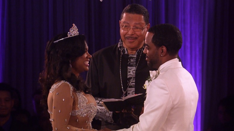 Kandi Burruss and Todd Tucker on their wedding day