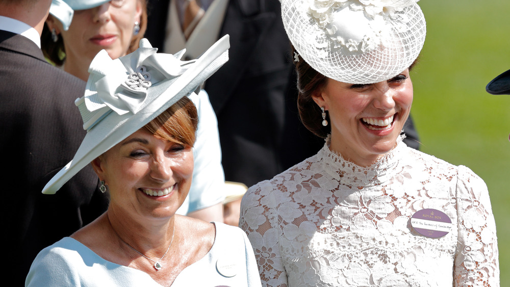 Kate Middleton smiling with mom Carole Middleton
