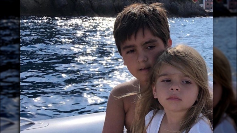 Mason Disick and Reign Disick looking off in the distance