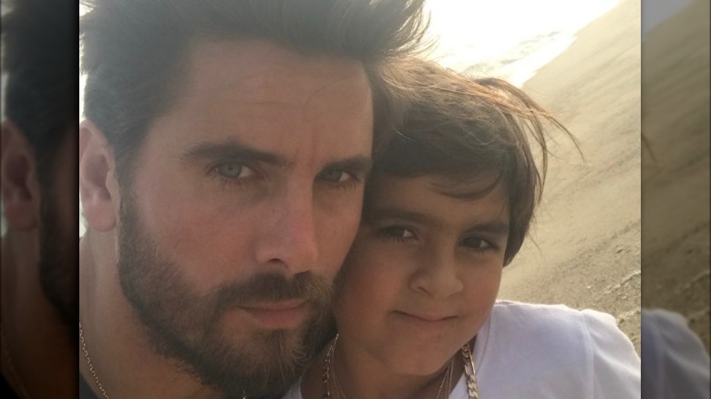 Scott Disick taking a selfie with Mason Disick