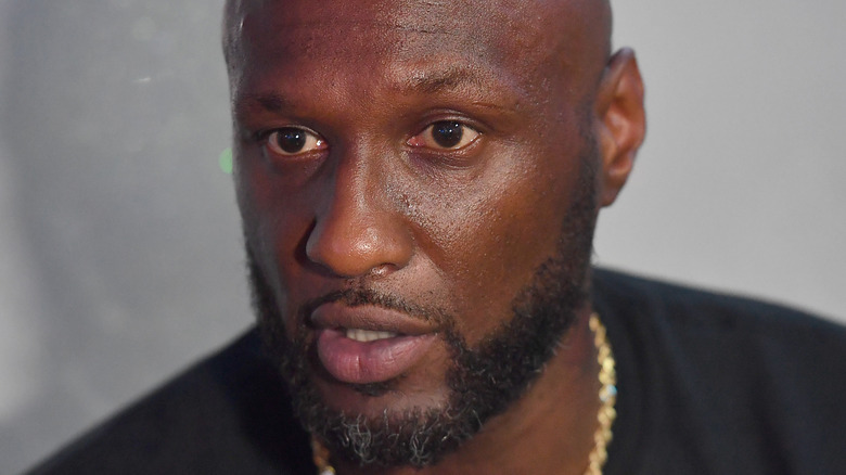 Lamar Odom at a press conference