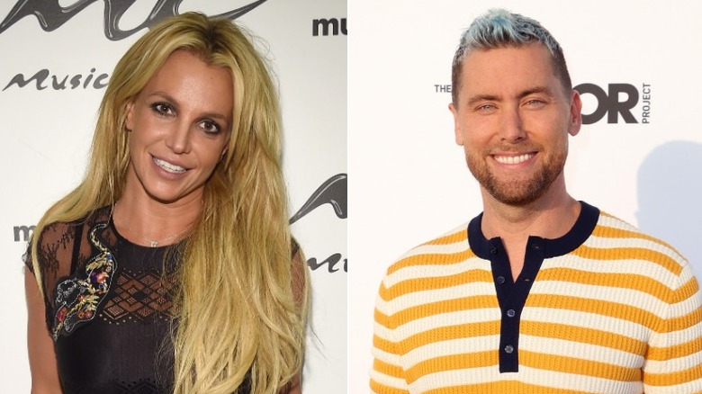 Side by side Britney Spears and Lance Bass