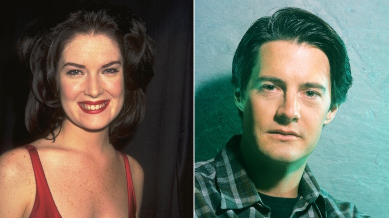 Lara Flynn Boyle and Kyle MacLachlan split image