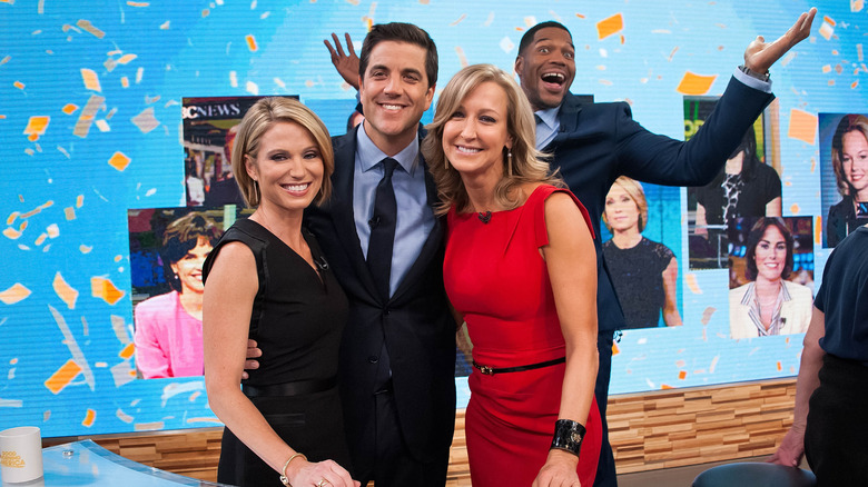 Amy Robach, Josh Elliott, Lara Spencer, and Michael Strahan attending "Good Morning America's" 40th Anniversary