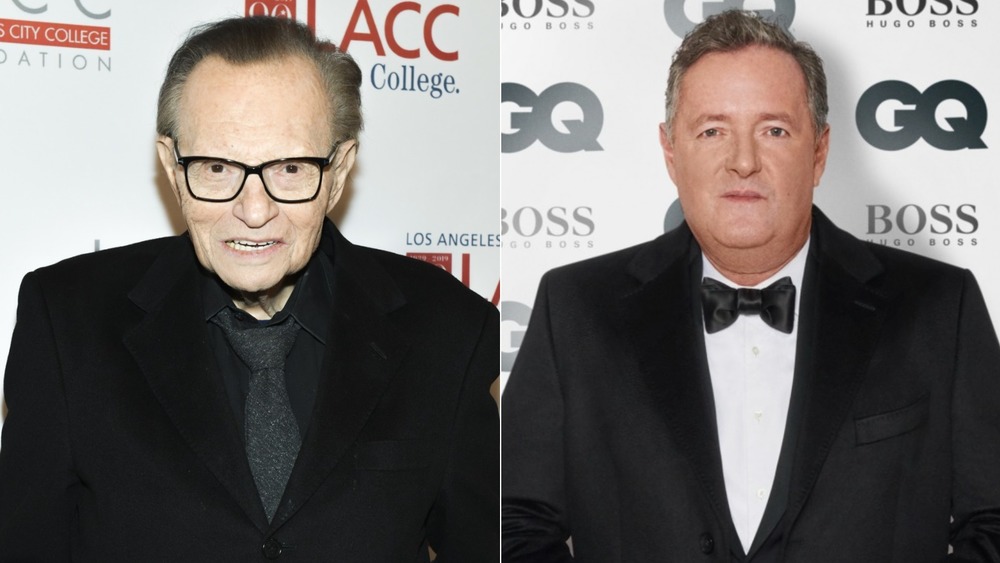 Larry King and Piers Morgan split image