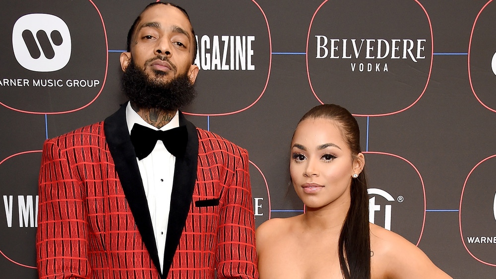 Lauren London and Nipsey Hussle on the red carpet