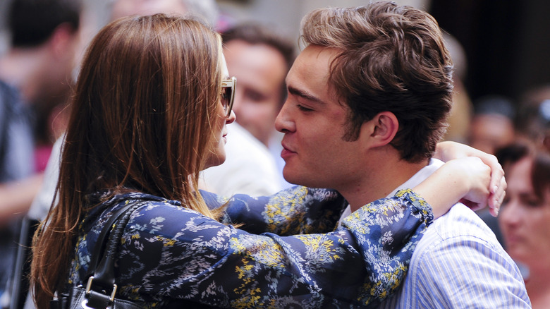 Leighton Meester and Ed Westwick embrace