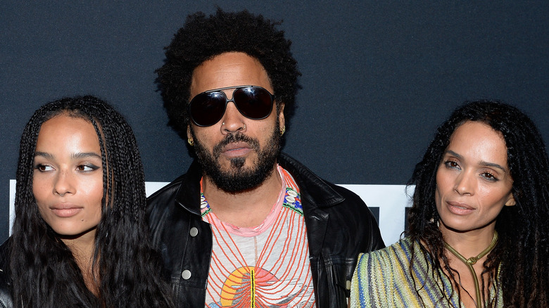 Lenny Kravitz, Lisa Bonet, Zoe Kravitz together