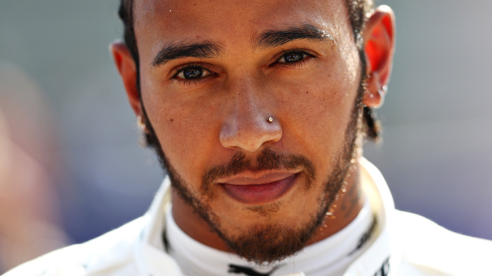 Lewis Hamilton with neutral expression