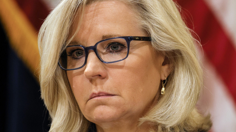 liz cheney looking sad