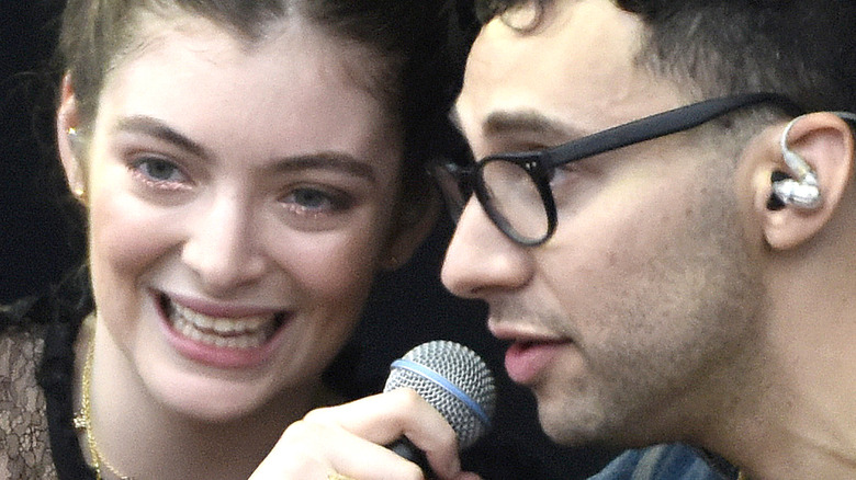 Lorde and Jack Antonoff performing