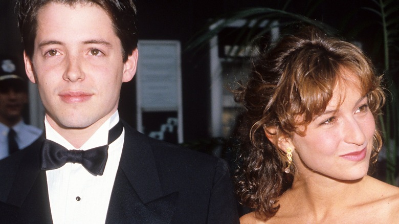 Matthew Broderick and Jennifer Grey hold hands