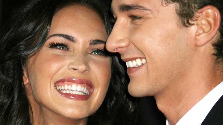 Megan Fox and Shia LaBeouf smiling