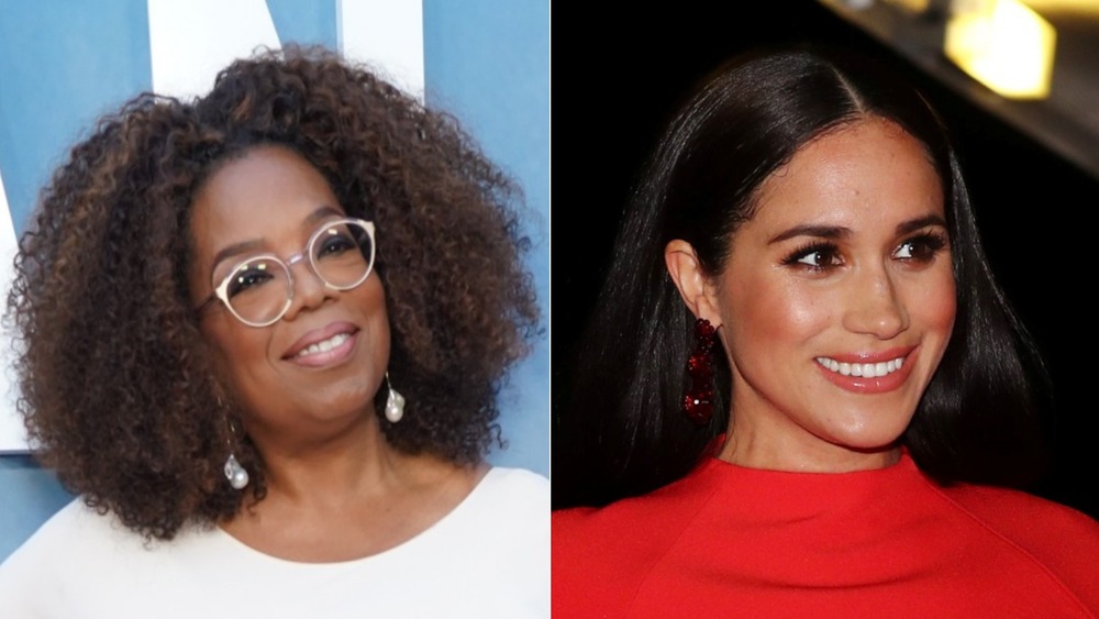 Meghan Markle and Oprah Winfrey smiling