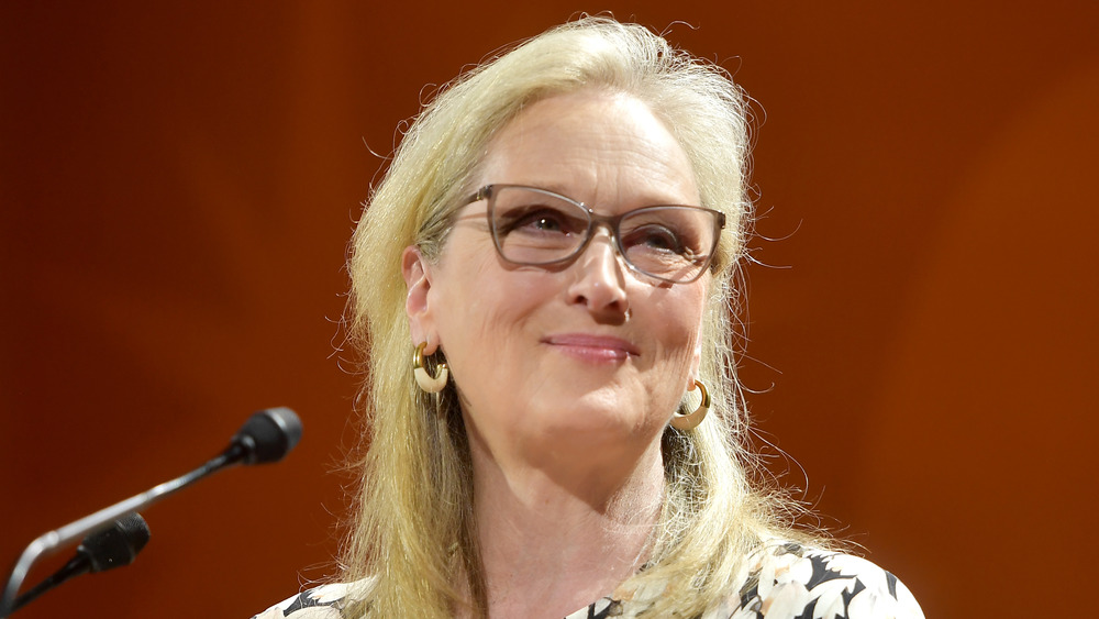 Meryl Streep speaking at an event