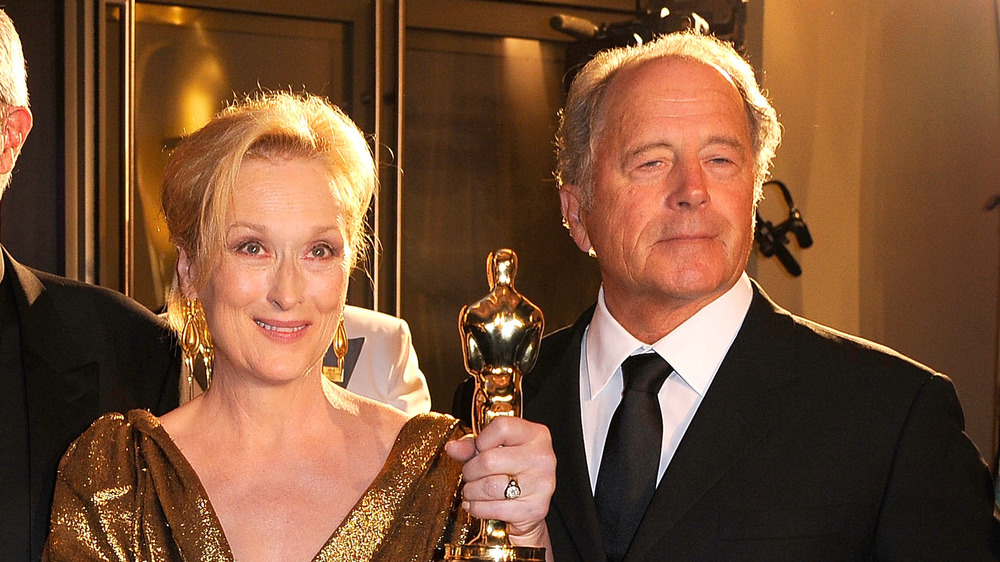 Meryl Streep and Don Gummer posing at awards show