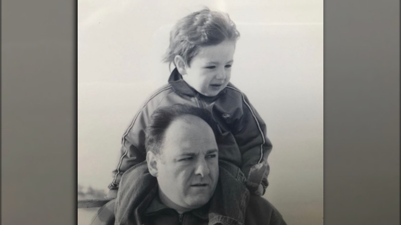 Michael Gandolfini on James Gandolfini's shoulders