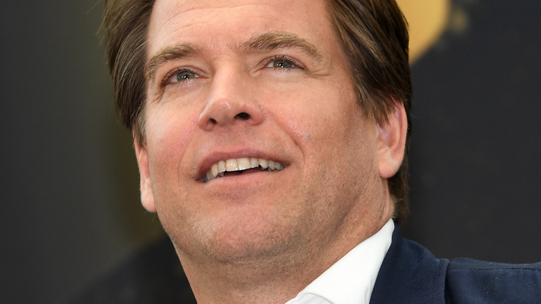 Michael Weatherly looking up