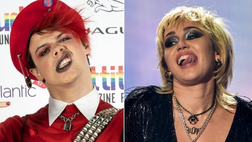 A side-by-side of Yungblud and Miley Cyrus
