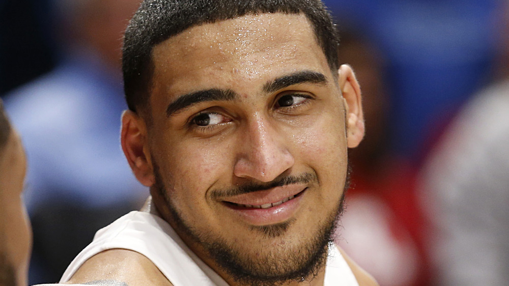 Obi Toppin smiling during a basketball game