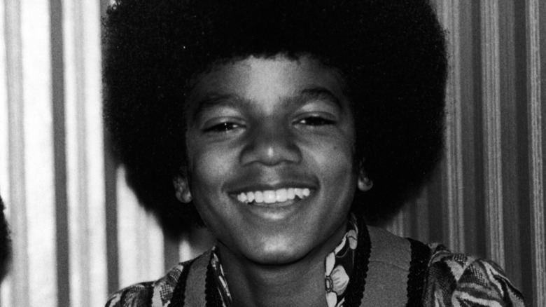 Michael Jackson as a child with afro