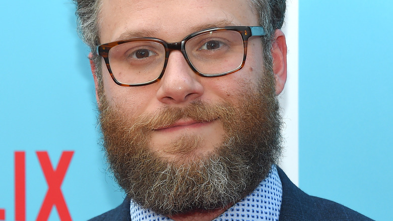 Seth Rogen smiles at Netflix premiere