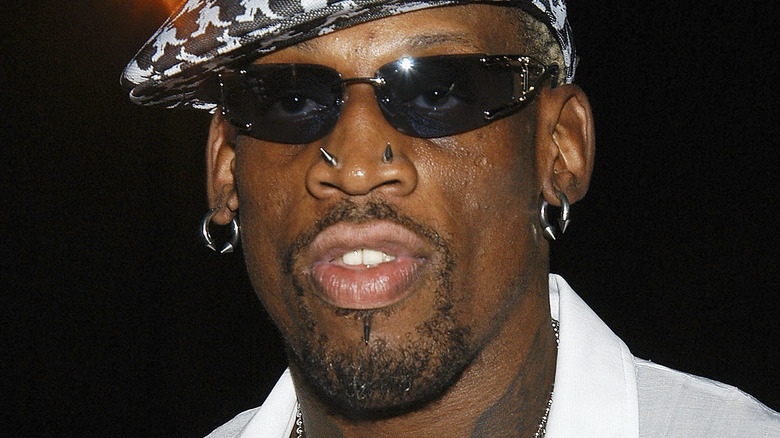 Dennis Rodman wearing sunglasses