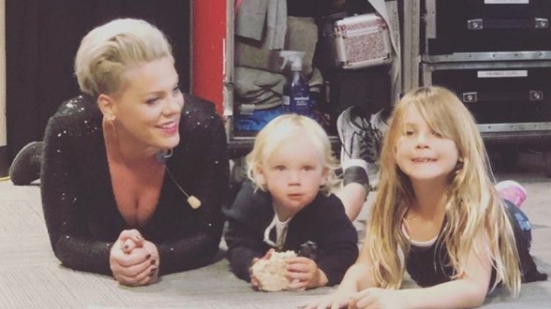 Pink with her kids