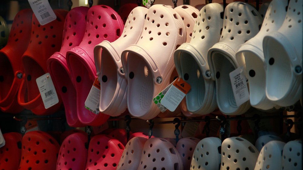 Crocs on display in a store