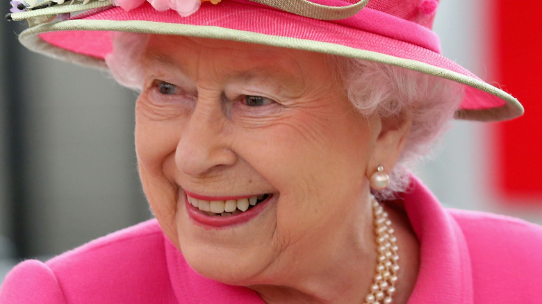 Queen Elizabeth in pink