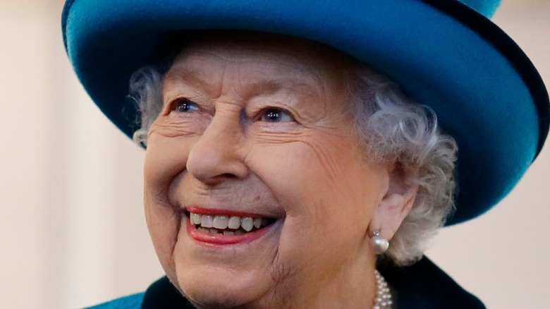 Queen Elizabeth visits the new headquarters of the Royal Philatelic society on November 26, 2019