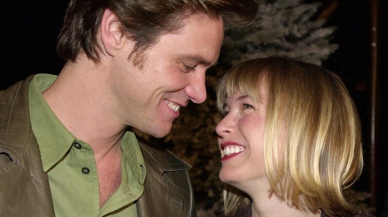 Jim Carrey and Renee Zellweger smile at each other