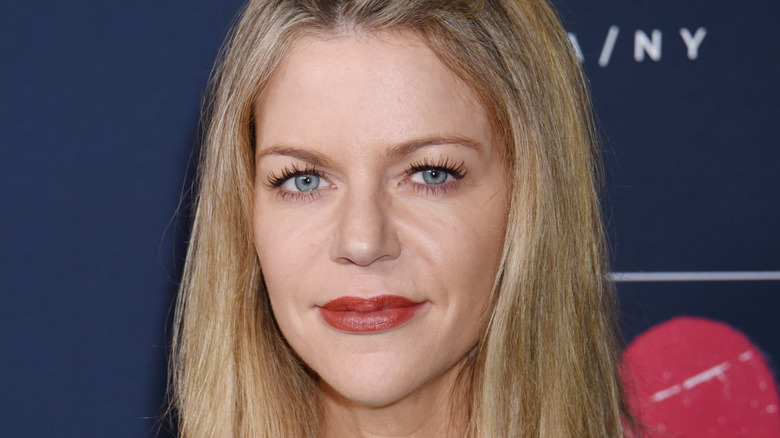 Kaitlin Olson at Go Gala, looking at camera, in 2019