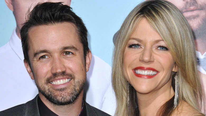 Rob McElhenney and Kaitlin Olson smiling