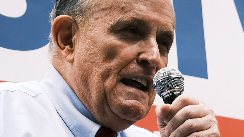 Rudy Giuliani speaking at a rally