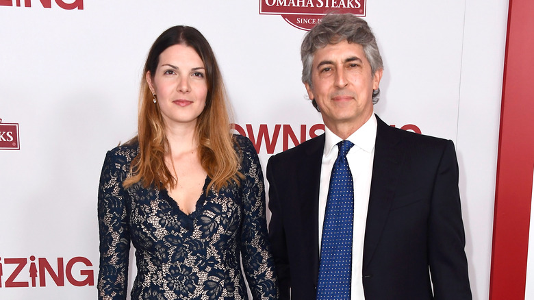 Maria Kontos and Alexander Payne smiling