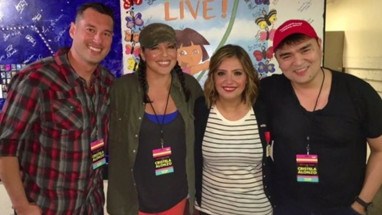Sara Ramirez and Ryan DeBolt with friends