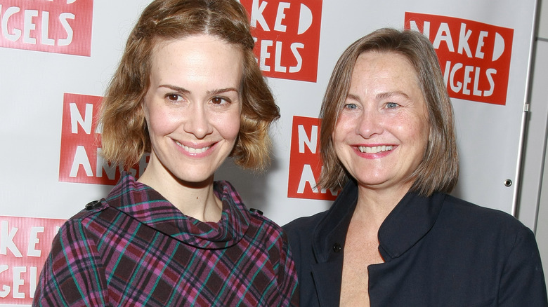 Sarah Paulson and Cherry Jones posing