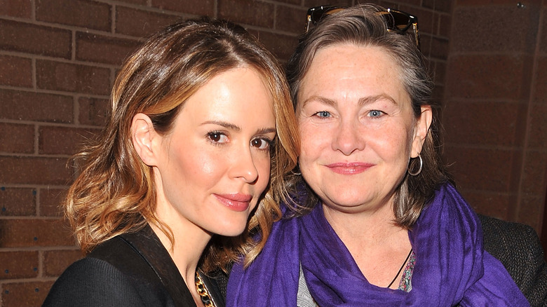 Sarah Paulson and Cherry Jones posing