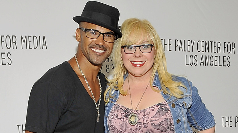 Shemar Moore, Kirsten Vangsness, both smiling