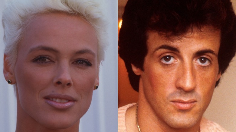 Brigitte Nielsen and Sylvester Stallone split image