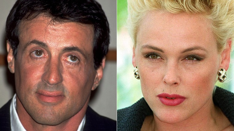 Sylvester Stallone and Brigitte Nielsen split image